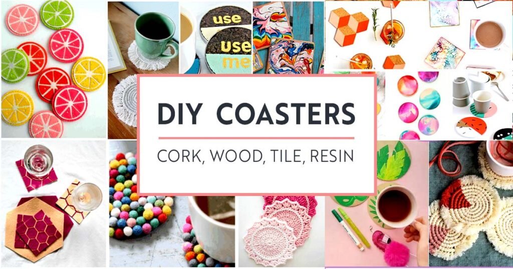 DIY Coasters- Cork Coasters, Wood Coasters, Tile Coasters, Resin Coasters