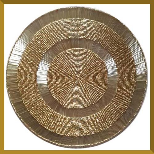 gold beaded placemats, placemat size