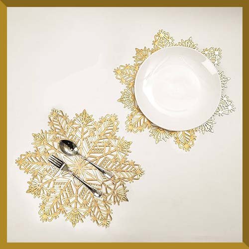 gold snowflake placemat size